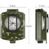 Shiwaki Compass Waterproof Navigation Compass Metal Visor Compass - Green