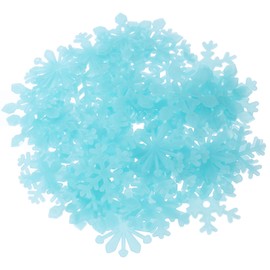 uxcell 50pcs Glow in The Dark Snowflake Fluorescent Plastic Wall Stickers Adhesive Murals Decals for Home Art Ceiling Bedroom Wall Decorations, Blue