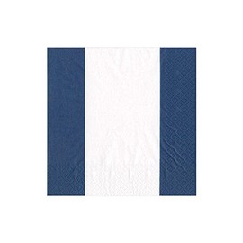Caspari Bandol Stripe Paper Cocktail Napkins in Navy, 40 Count