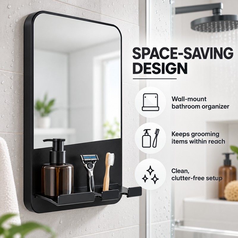 Fogless Shower Mirror 6.3 x 10.3 Inch – Wall Mounted