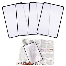 4 Pcs Flat Magnifier Lay on Page 3X Magnifying Sheet for Reading Page Magnifier Bookmark Flexible Plastic Magnifier Lenses for Reading Small Print, Books, Maps, Patterns(7'' x 4.7'')