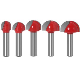 DingGreat 5Pcs 8mm Shank Round Nose Cove Core Box Router Bit, Round Groove Router Bit Cutter for Woodworking