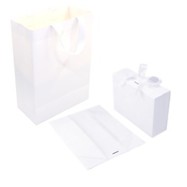Pack-2 White Gift Boxes with Magnetic Lid and Ribbon for Presents,26 * 17 * 11CM, Magnetic Box with Gift Bag for Christmas, Fathers Day, Graduations, Weddings, Birthday