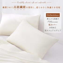 DoGenkikun Pillowcase 43 63 Pillow Case Pillow Cover [99.9% Anti-Mite / Automatic Deodorizing Fiber, Sensitive Skin] Hotel Quality, Envelope Type, Breathable, Absorbent, Quick Drying, Washable,