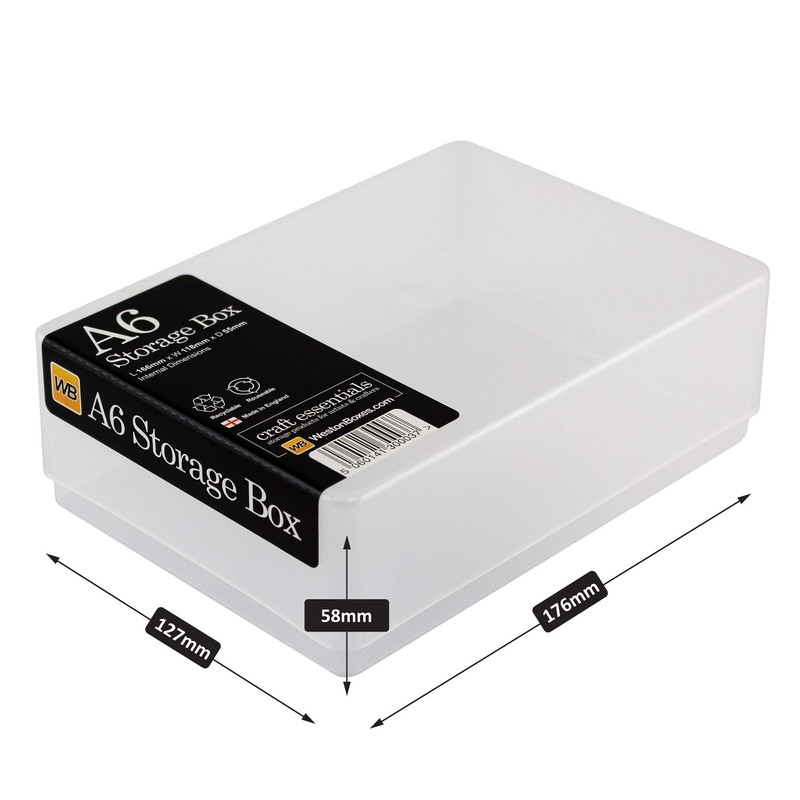 WestonBoxes A6 Plastic Craft Storage Boxes for Art Supplies, Paper