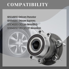 Vurkcy Rear Wheel Axle Bearing Hubs Assembly Compatible with Subaru Crosstrek 2016-2020, Forester 2014-2018, Impreza 2012-2019, XV Crosstrek 2013-2015, Assembly 5 Lugs Pair Hubs, Replaces 512518