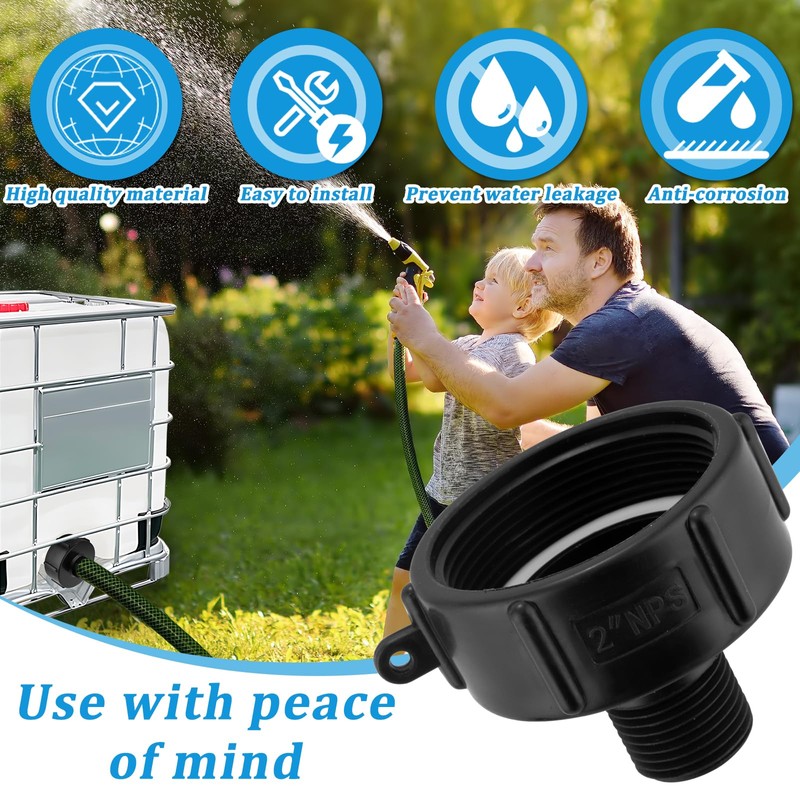 Wantmatch 250 Gallon IBC Water tote Hose Adapter, IBC Drain
