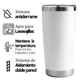 Termo para cafe del America Tricampeon,Vaso Termico Liga Mx Futbol Regalo Mantiene Bebidas Calientes Frias Doble Pared Acero Inoxidable Termo grabado Laser (Blanco)