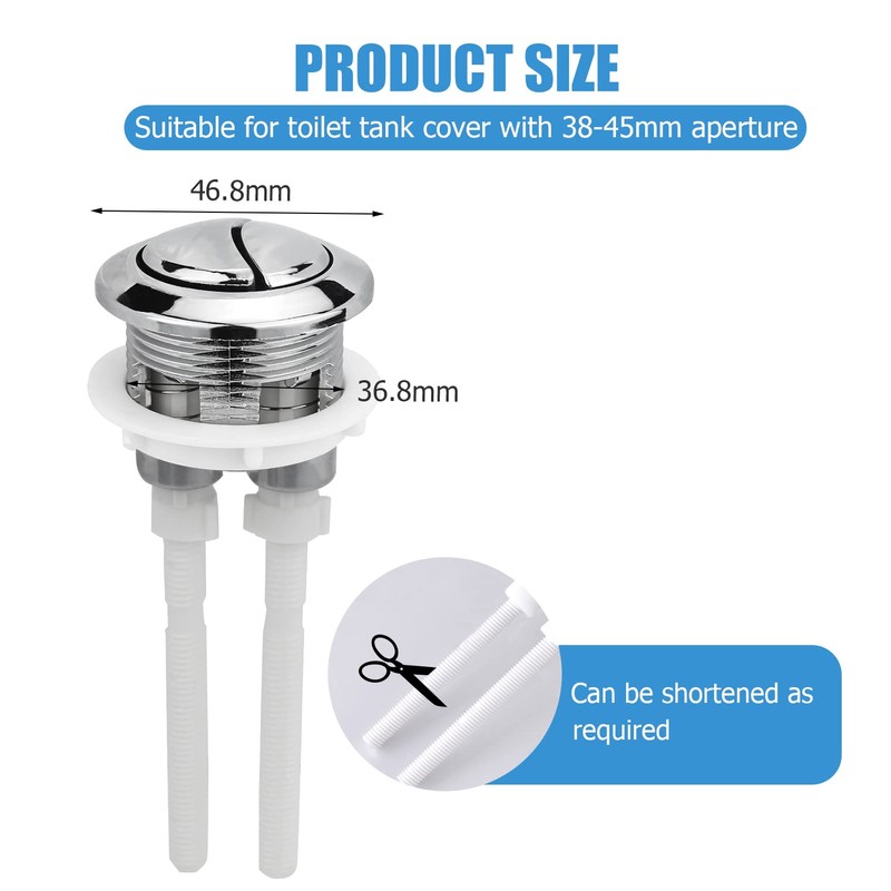 Toilet Push Button Flush Replacement 2 Pack, Ancable Dual Toilet
