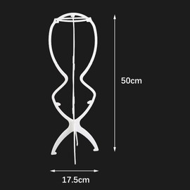 Ericrise Pack of 3 Tall Wig Stand for Long Hair, Plastic Wig Holder, Foldable Wig Stand, Portable Wig Stand for Presenting/Storing Wigs, White