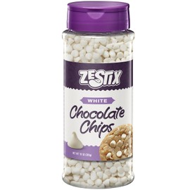 White Chocolate Chips 10oz – Premium Baking Chips in a Convenient Flip-Top Bottle – Perfect for Cookies, Desserts, Melting & Snacking – Zestix White Chocolate Chips