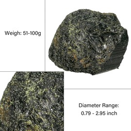 KYEYGWO Natural Green Tourmaline Stone Irregular Tourmaline Raw Stone Crystals Mineral Stone Specimen Gemstone Reiki Healing Crystal Feng Shui Decoration, 51g-100g