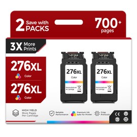 276XL Color Ink Cartridges (2 Pack) Replacement for Canon CL 276 XL CL276XL CL276 Work with Cannon Pixma TS3522 TR4720 TS3500 TS3520 TR4700 TS3700 TS3720 TS3722 TR4722 TR4723 TR4725 Printer