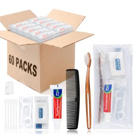 60 Pack Bulk Disposable Toothbrush Kit, Individually Wrapped
