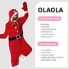 OLAOLA Unisex Adult Christmas Costume, Adult Santa Onesie, Plush Xmas