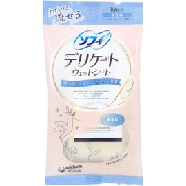 Sofy Delicate Wet Sheet, Unscented, Pack of 10 x 3