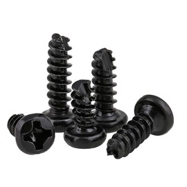 Screws，Thread Screws ，Flat Head Screws M2/M2.3/M2.6/M3 Black Zinc-Plated Carbon Steel Pan Head Self Tapping Screws, Drilling Screws 500pcs,Black,M2.3 * 6 500PCS (Size : M2*10 500PCS)