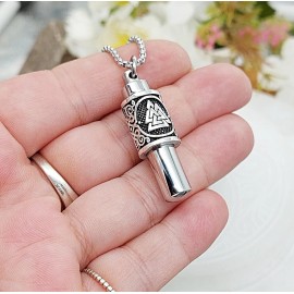 Unbranded Viking Jewelry Valknut Urn Necklace for Ashes •  Cremation Jewellery for Men