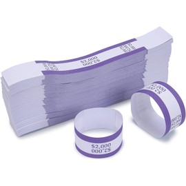 L LIKED Money Band Self Sealing Currency Straps for Bill Wrappers (Purple $2000-1000 PCS)
