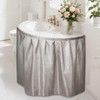 Fabric Sink Skirt Waterproof Self-Adhesive Bathroom Sink Skirt Diamond Stitch
