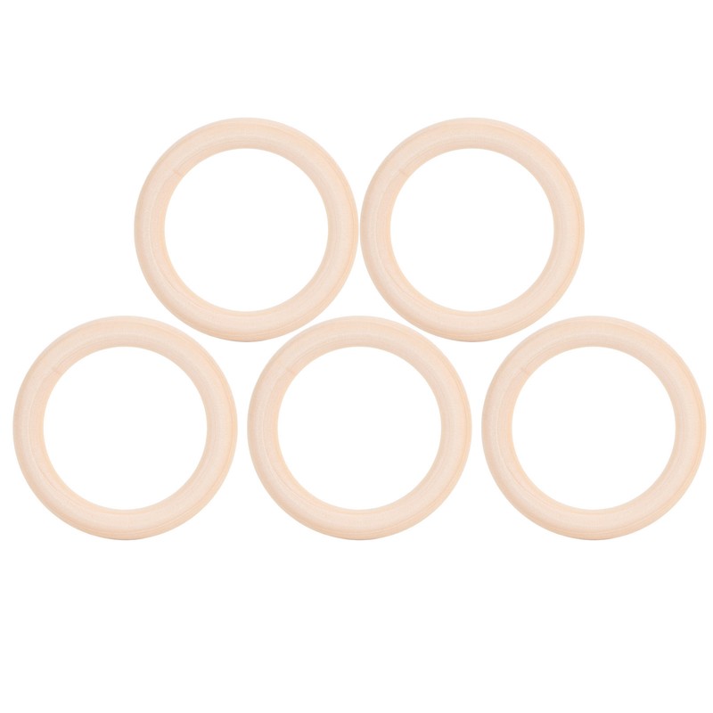 20Pcs Wood Baby Natural Teething Rings DIY Jewelry Circle Pendant