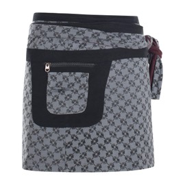 Vishes - Alternative Clothing - Women's Reversible Wrap Skirt for Reversible and Tie Side Pocket, black / grey