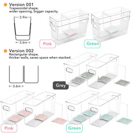 Ugotfeels Breastmilk Storage Container with L Shaped Dividers to Flatten Standing Breast Milk Bags in Organizer Bins Save Refrigerator Space | 2 Containers with 4 Removable Separator Boards - Gray