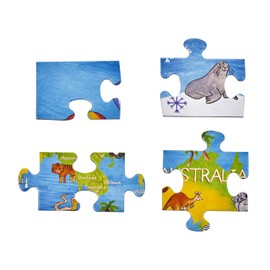 Amonev floor puzzles 100 pieces puzzles for both table and floor with easy to handle thick pieces making it a great gift for any occasion (World Map)