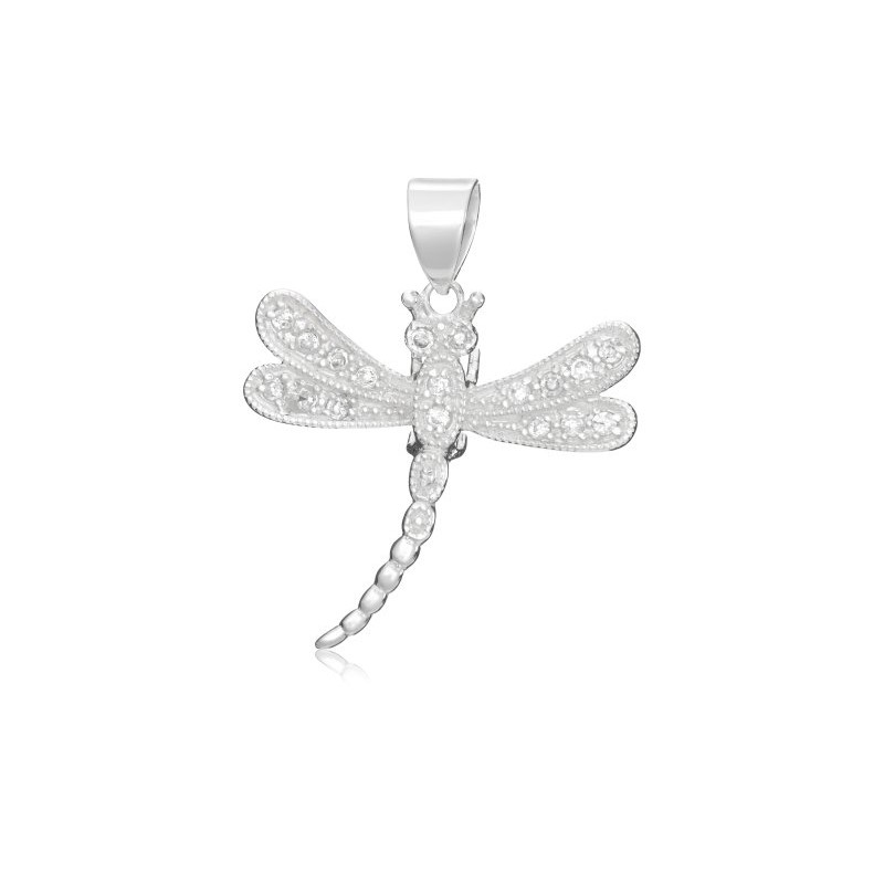 Tuscany Silver Cubic Zirconia Dragonfly Pendant