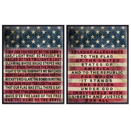 American Flag Wall Art 11x14 - Patriotic Wall Decor for Home, Office - American Art, Military Decor - United States Air force, Navy, Armed forces - Veteran Day Gift for Veteran - Patriotic Decor