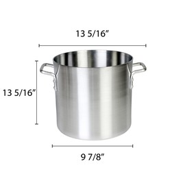 Thunder Group 12 Quart Aluminum Stock Pot, Silver