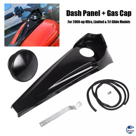 Dose not apply Black Dash Fuel Console Cover + Gas Tank Oil Cap For Harley Electra Glide 08-23