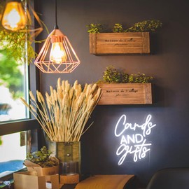 Gifts and Cards LED Sign Decorative Neon Sign for Party Wedding Party Desk Wall Art Decorations Party Light(white)