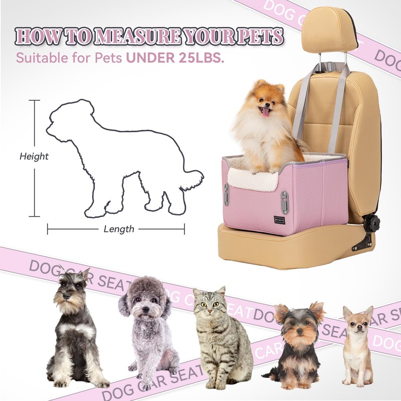 PETSFIT Dog Car Seats for Small Dogs, Portable Puppy Car