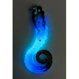Handmade Galaxy TENTACLE GLOW in the DARK Glitter Charm Necklace - Creepy Cute Octopus