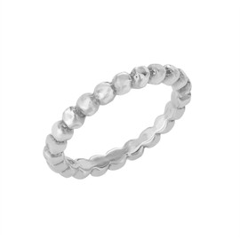 Silverly Women's 925 Sterling Silver Simple Multi-Ball Band Stackable Ring
