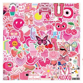 120PCS Preppy Stickers Vinyl Waterproof Stickers Preppy Stuff Party Supplies Aesthetic Stickers for Laptop, Water Bottle, Skateboard, Scrapbooking, Party Favors for Girl Kids Teens Adult