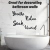 Bathroom Wall Art, Bathroom Quotes Wall Stickers, Breathe Relax Soak
