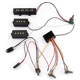Alnicov Bass Pickups,3 Band EQ Preamp Circuit Bass Guitar Wiring Harness for Active Bass Pickups