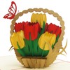 LINPopUp® N322 Pop-Up Card Flower Tulips Birthday Pop Up Birthday