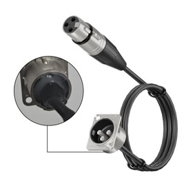YQMRCZRF XLR Pass Through Cable， Stage Box 3 Pin D-Type XLR Male to Female for Patch Panel, Floor Box - No Solder for Pro Audio Installations，Locking Design for Connection-2.5FT