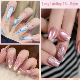 MTSSII Cat Eye Gel Nail Polish + Nude Gel Polish Set Soak Off UV/LED Cateye Nail Polish Kit Pink Sky Blue DIY Manicure Art Design Manicure Salon DIY Home 6 Colors