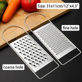 2 Pack Cheese Grater Handheld, Flat Coarse Stainless Steel Food Graters for Kitchen, Suitable for Potato, Vegetable, Butter, Parmesan Cheese