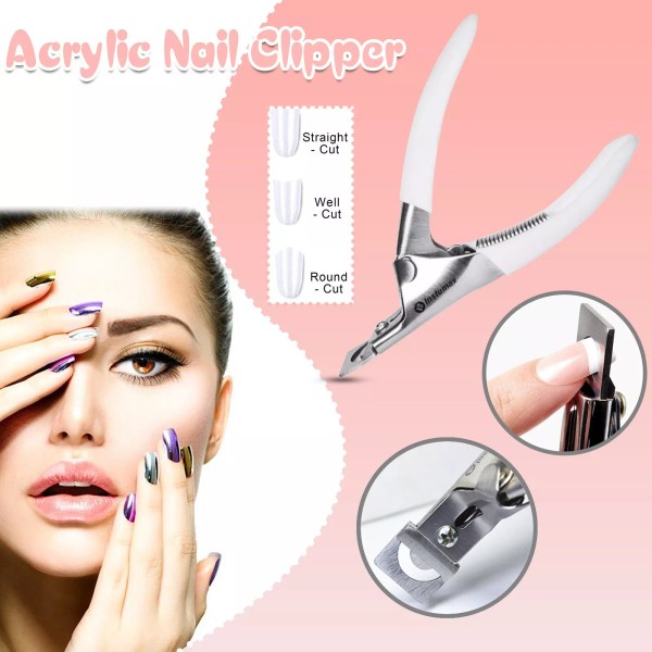 INSTUMAX® Acrylic False Nail Tip Cutter Clipper Nail White with