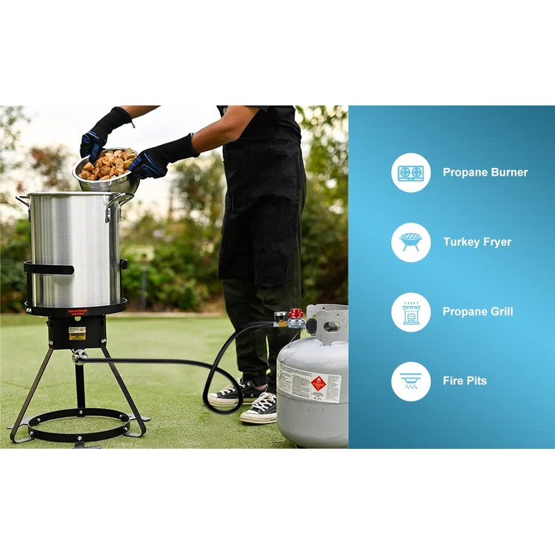 WADEO 4 FT 0-30 PSI Adjustable High Pressure Propane Regulator
