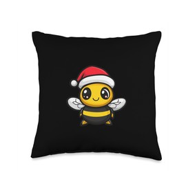 Cute Christmas Honey Bee Xmas Comic Throw Pillow