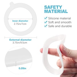 CoguZed 12 Pcs Rubber Seals for Glass Jars, Silicone Gasket Sealing Rings Replacement for Mason Jars, Airtight Leakproof Replacement Jar Gaskets, Fits Most Sizes, White Seal