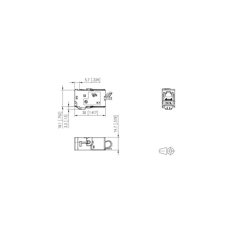 METZ CONNECT C6A Module 180° Socket