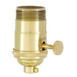 B&P Lamp® 3-Way Heavy Duty, Turned Brass Socket, Polished & Lacquered Finish