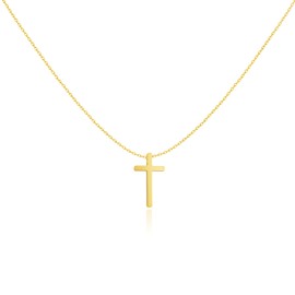 MARLION JEWELS Necklace for women made of a fine cross. Necklace made of gold-plated/silver-plated surgical steel. Ideal as a gift. Jewellery for women, Gold - silver, No Gemstone